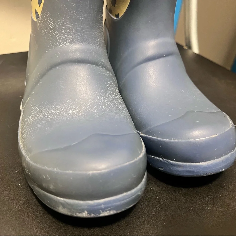 Hunter Kids Blue and Cream Floral Rain Boots